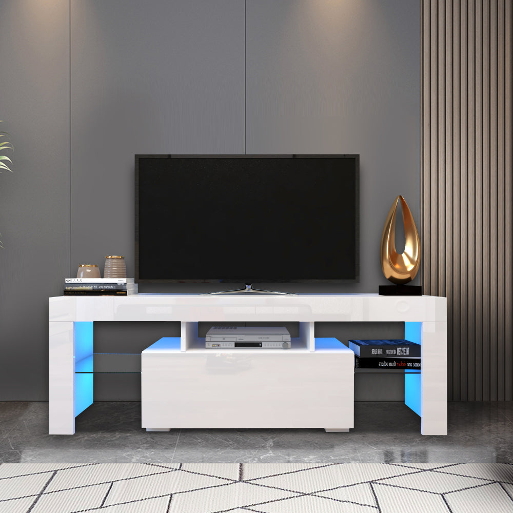 Large Entertainment TV Stand with LED Light TV Cabinet