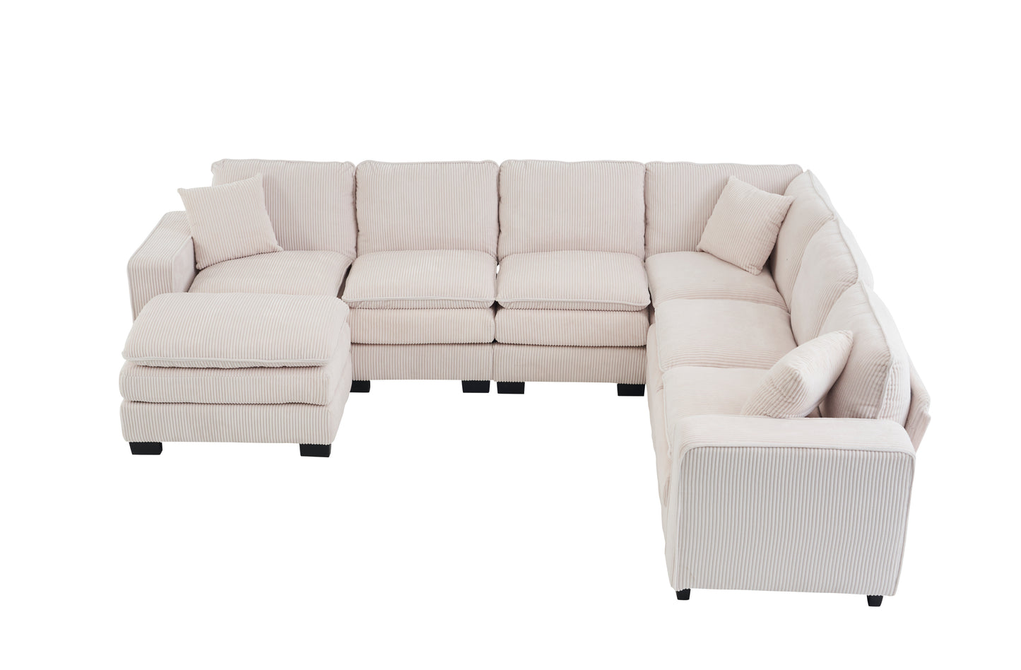 L Shaped 6-Seat Sofa Couch with Chaise Sectional