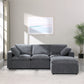 Modular Sectional Sofa with Reversible Chaise and Ottomans - 4-Seat