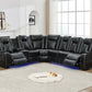 M071 Power reclining Sectional Sofa W/speaker / LED strip Black color