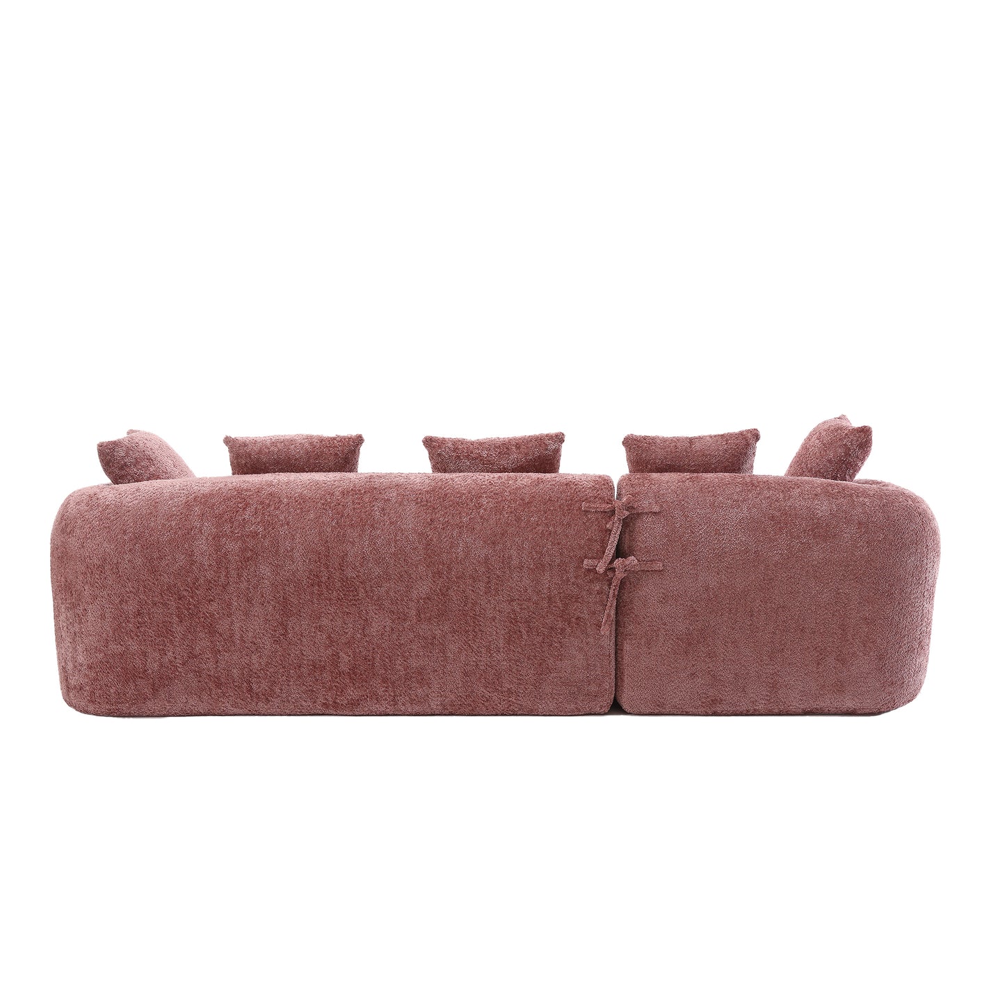 COOLMORE Boucle Sofa 3 Seater for Living Room Oversized Comfy Sofa L-Shape Sofa Couch with Chaise Home Furniture Sleeper Sectional Sofa for Apartment, Office Left Hand Facing (Pink)