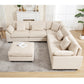 Oversized Corduroy Cloud Sectional Sofa with Plush Ottoman