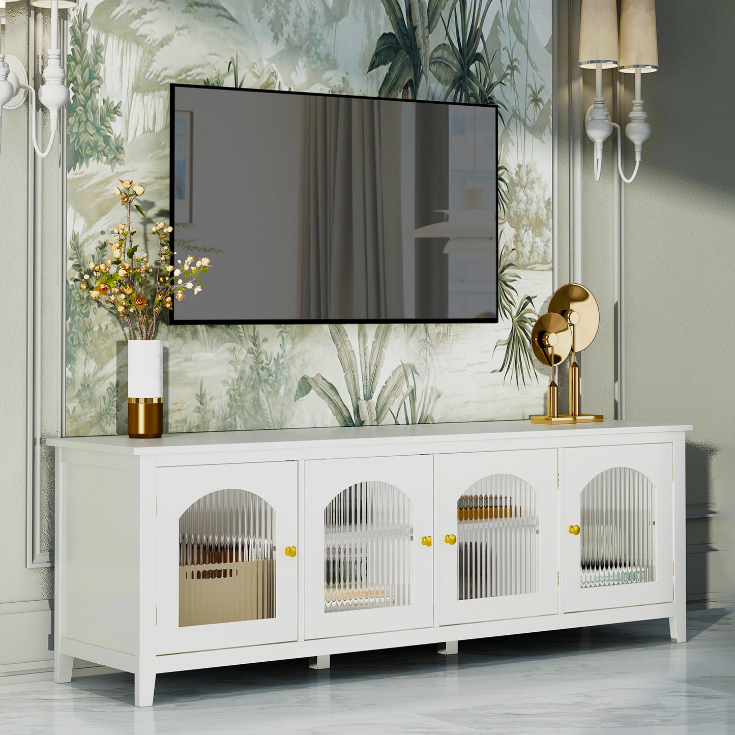 Stylish Antique Solid Wood Frame TV Cabinet For up to 75" TV's