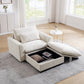 Corduroy Modular Sofa with Storage Ottoman