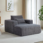 Corduroy Lounge Chair & Footrest – Fluffy Sleeper Sofa for Modern Comfort