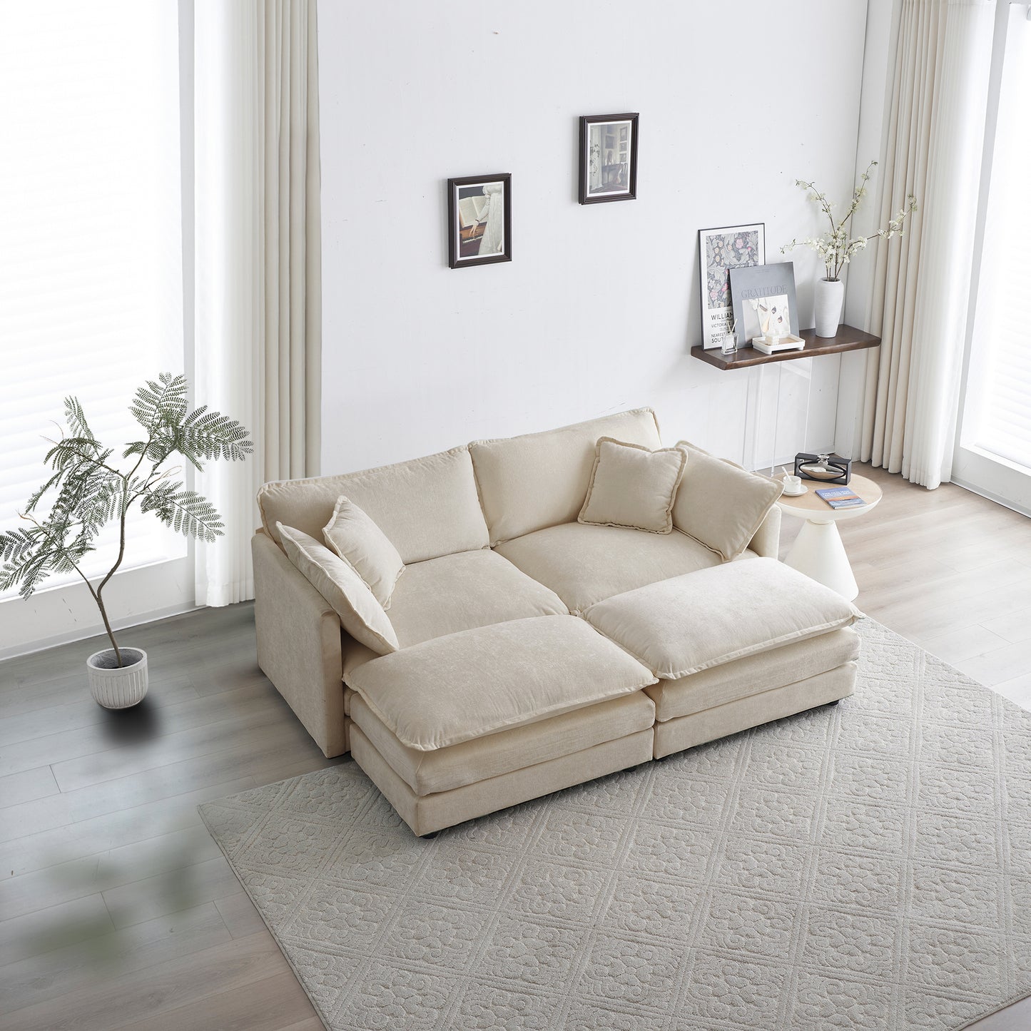 4-Piece Upholstered Sectional Sofa