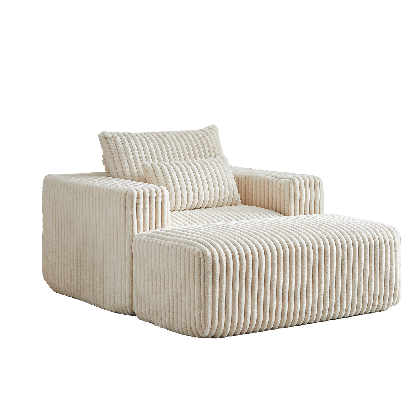 Corduroy Lounge Chair & Footrest