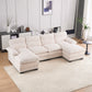 U-Shape Modular Corduroy Sofa - 2 Single Seats & 2 Chaises for Ultimate Comfort