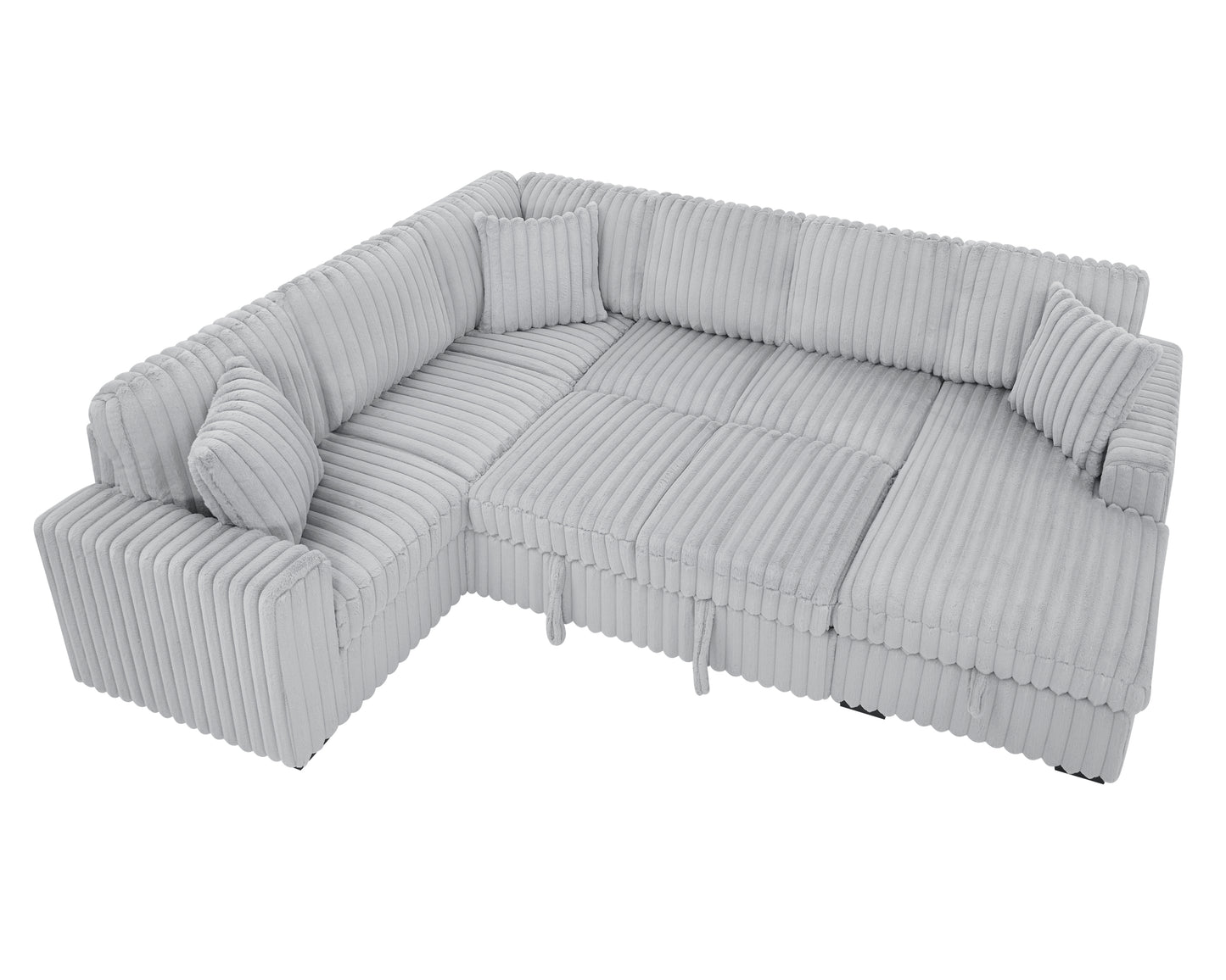 Oversized Corduroy Sectional With USB Charging Ports