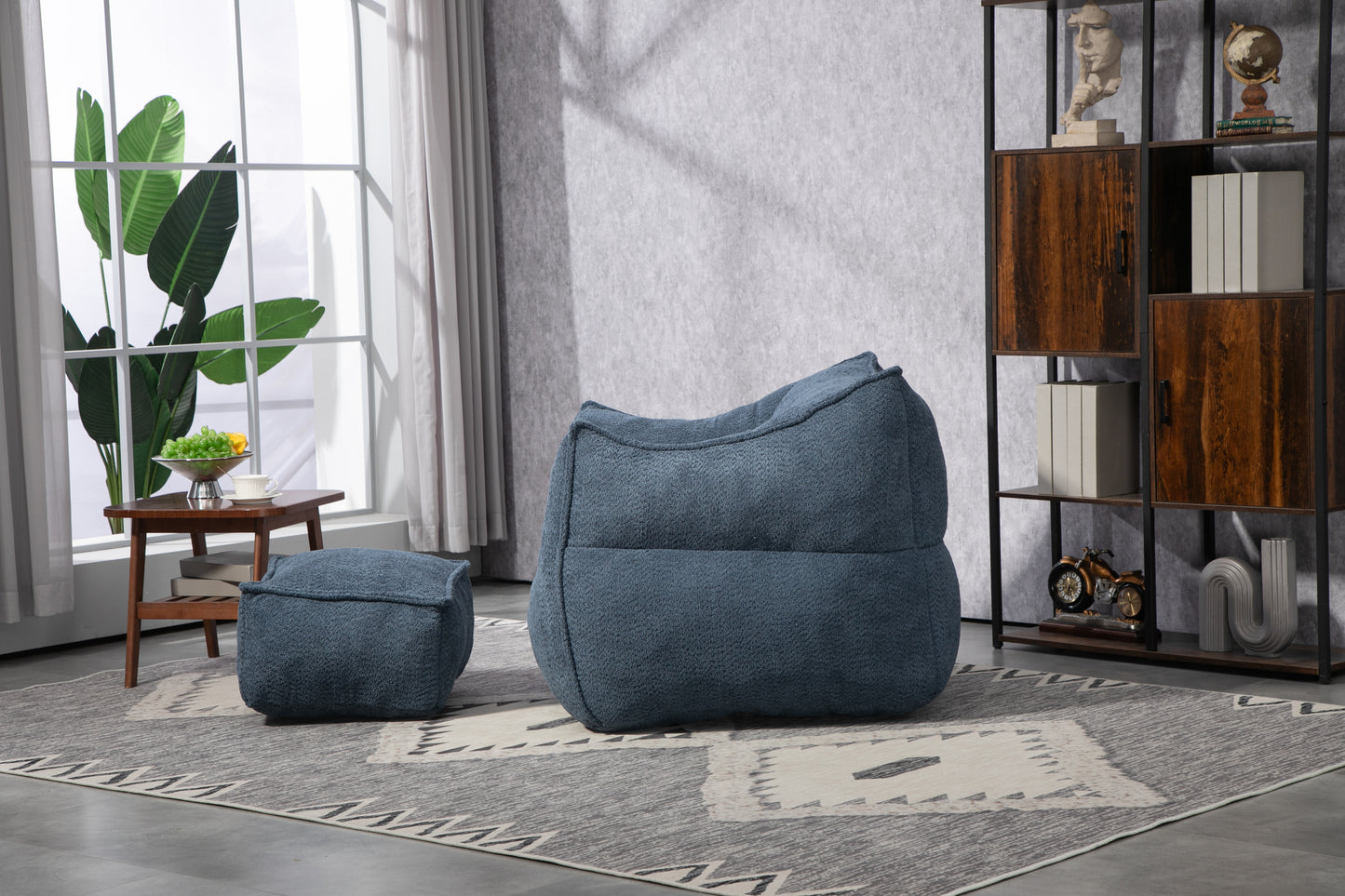 Bean Bag Kids Chair with Footstool