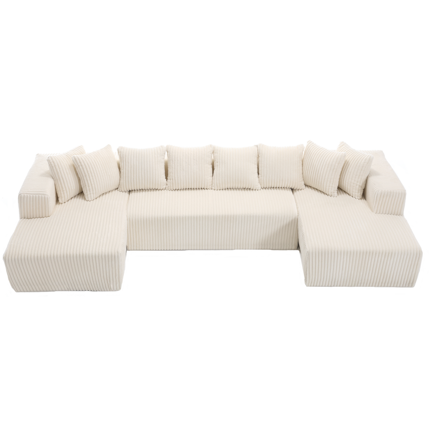 Corduroy U-Shaped Sectional with Chaise