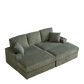 Corduroy 3-Seater Sofa With A Ottoman, 2 Storage  & Cup Holder