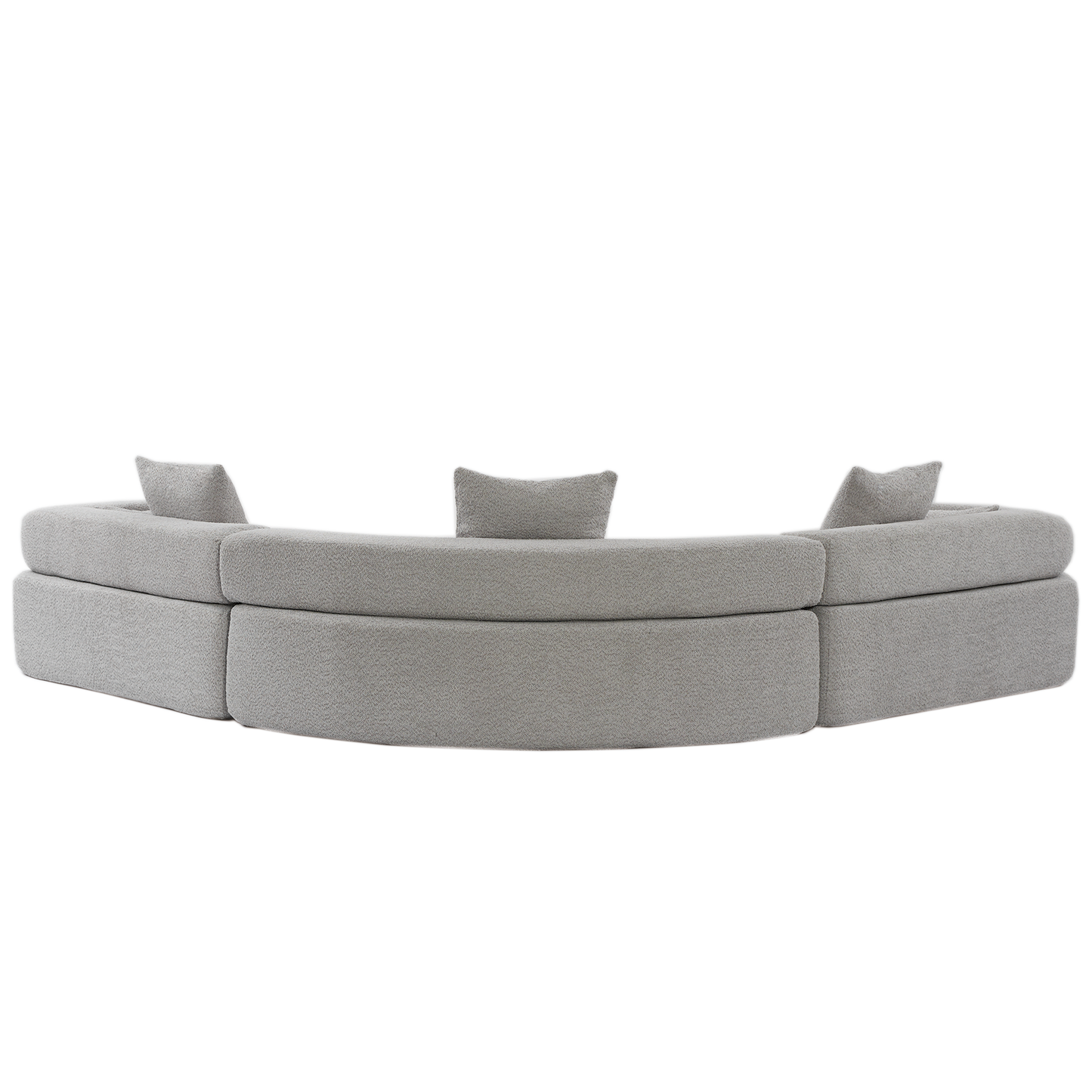 Oversized Semicircular Modular Sofa, Grey