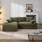 Corduroy Modular L-Shaped Sectional, Army Green