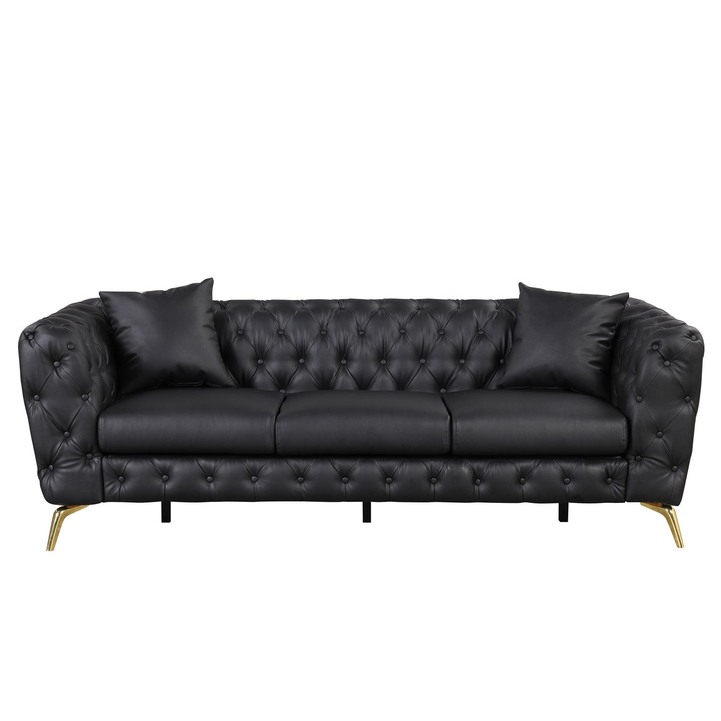 Black Tufted 3 Seater Sofa Sofa