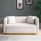 Contemporary Vertical Channel Tufted Velvet Sofa Loveseat Set