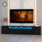 Modern Entertainment Center with 31-Mode LED Lights and Storage, For up to 80" TV's