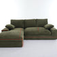 Corduroy Modular L-Shaped Sectional, Army Green