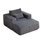 Corduroy Lounge Chair & Footrest – Fluffy Sleeper Sofa for Modern Comfort