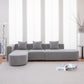 Modern  L shape boucle Sofa with curved seat (facing left)