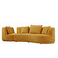 Luxury Teddy Fleece 2 piece Curved Sofa - with Swivel Armchair (360 Degrees)