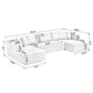 Modular Corduroy U-Sectional Sofa with Lounge Chaise