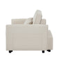 Modern Linen Loveseat Sleeper Sofa with Adjustable Backrest & Pull-Out Bed with 2 Lumbar Pillows