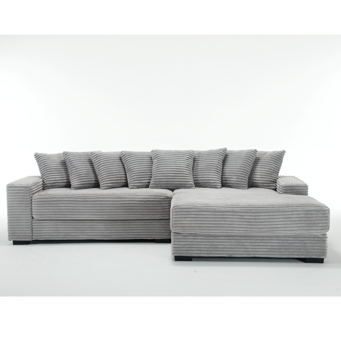 Oversized Corduroy L-Shaped Sofa - 2-Piece Sectional