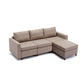 3-Seat Modular Sectional Sofa with Ottoman