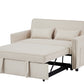 Modern Linen Loveseat Sleeper Sofa with Adjustable Backrest & Pull-Out Bed with 2 Lumbar Pillows