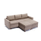 3-Seat Modular Sectional Sofa with 2 Ottomans