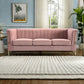 Velvet, 3-Seater Sofa Couch with Golden Metal Legs