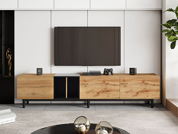 Modern TV Stand with 3 Doors For up To 80'' TV's