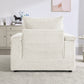 Corduroy Armchair & Ottoman Set - Plush Comfort with Cup Holder & Storage