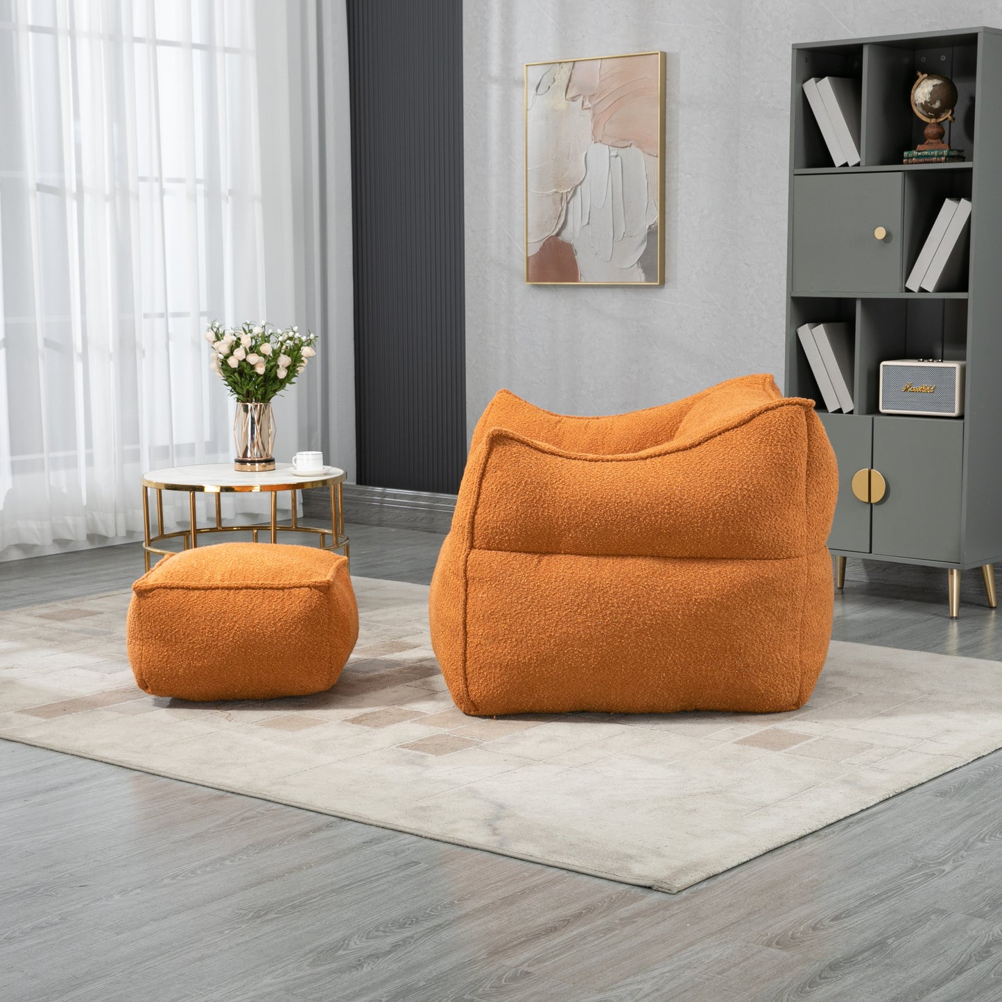 Bean Bag Kids Chair with Footstool