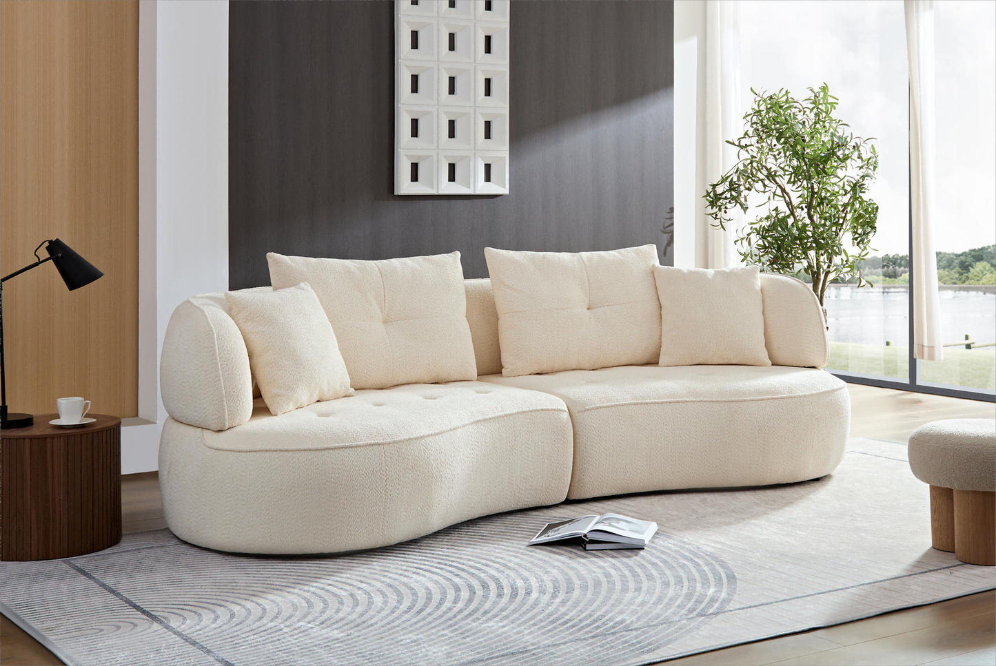 Curved Modular Sofa - 4-seat