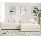 Oversized Corduroy L-Shaped Sofa with Chaise & Pillows