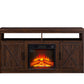 Farmhouse Barn Door Entertainment Console with 18'' Fireplace Insert & Storage for up to 65" TV's