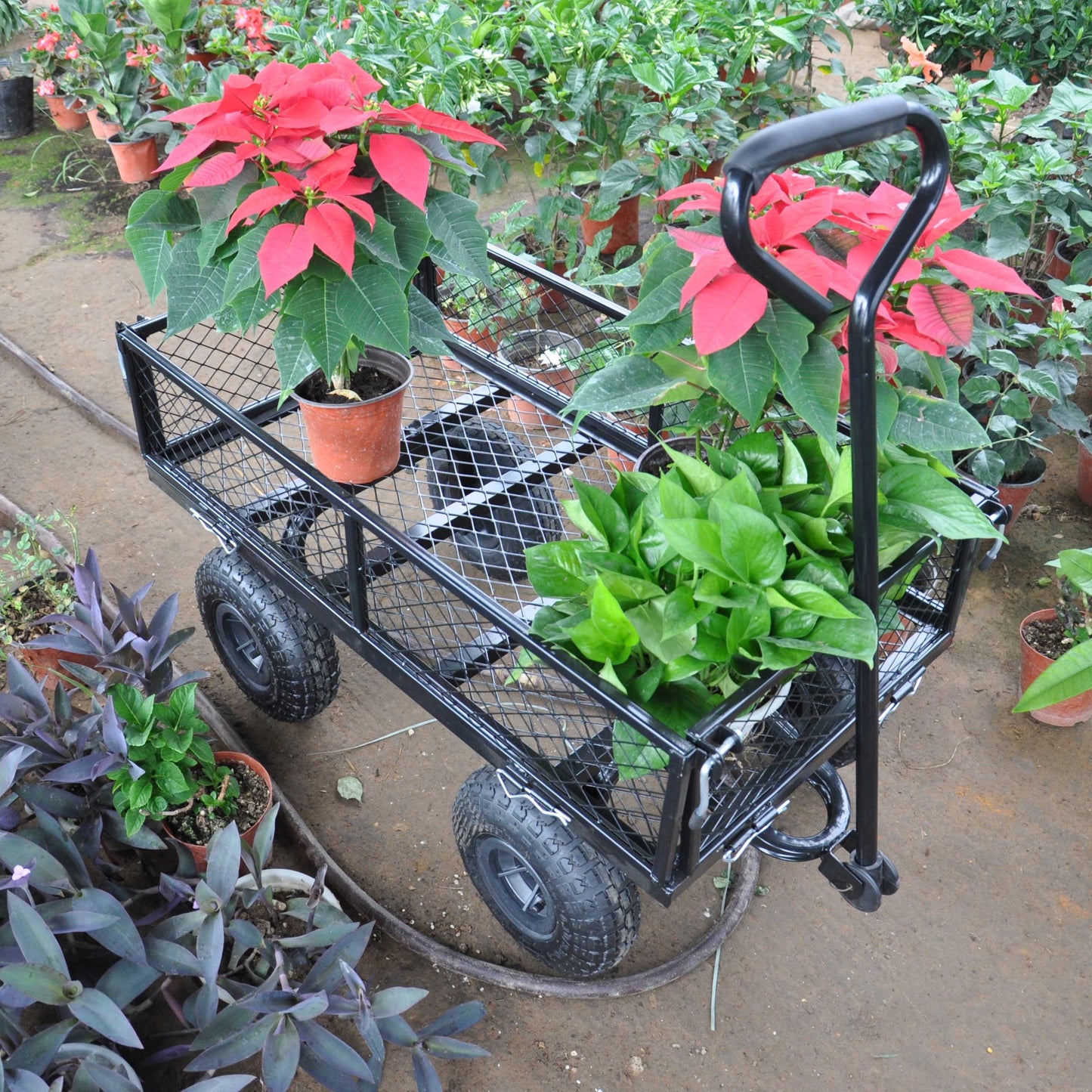 Wagon Cart Garden cart trucks make it easier to transport firewood TC1840BKG