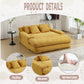 Chenille Fabric 2-Seater Lazy Sofa with 5 Back Pillows