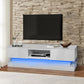 White Modern TV Stand with LED Lights For up to 65" TV's