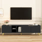 Modern Minimalist Geometric TV Cabinet with Metal Handles and Gold Legs for Up to 80'' TV's