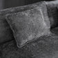 Oversized Boucle Fabric L-Shape Sectional - Movable Pedals with Detachable Armrests