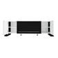 ON-TREND Modern TV Stand with 34.2" Non-heating Electric Fireplace, High Gloss Entertainment Center with 2 Cabinets, Media Console for TVs up to 78", White