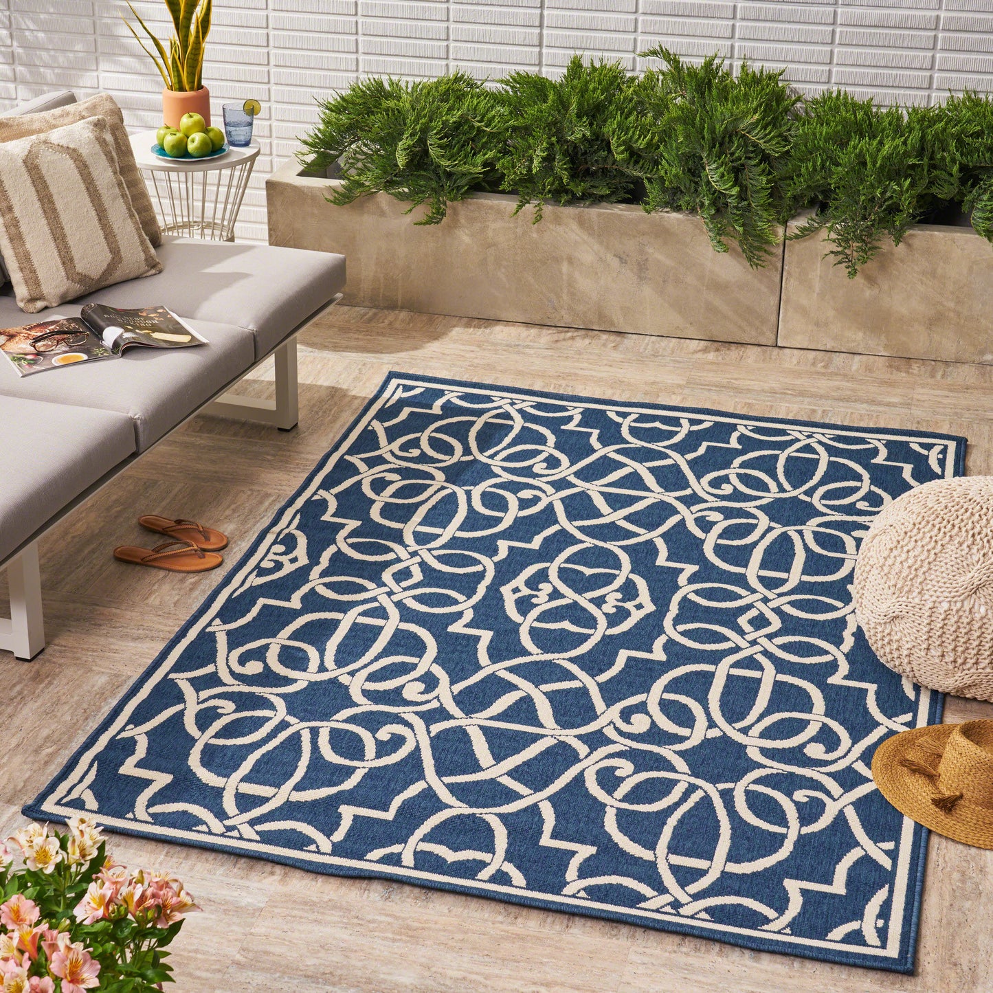 5'3" X 7'6" Outdoor Lounge Area Rug