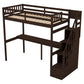 Twin Size Loft Bed with Storage Staircase and Built-in Desk