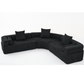 Oversized Semicircular Modular Sofa, Black