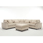 Oversized Corduroy Cloud Sectional Sofa with Plush Ottoman