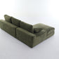 Corduroy Modular L-Shaped Sectional, Army Green