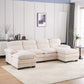 U-Shape Modular Corduroy Sofa - 2 Single Seats & 2 Chaises for Ultimate Comfort